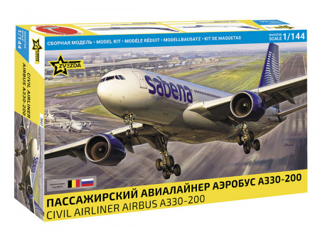 Фото Сборная модель ZVEZDA Пассажирский авиалайнер Аэробус A330-200, 1/144 | Инномарт
