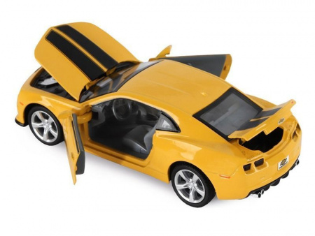Фото Машина "АВТОПАНОРАМА" Chevrolet Camaro SS, желтый, 1/32, свет, звук, инерция, в/к 17,5*13,5*9 см | Инномарт