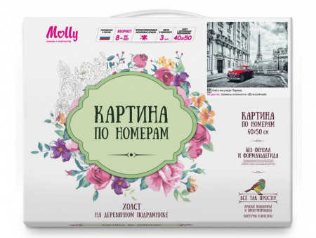 Фото Картина по номерам 40х50 АВТО НА УЛИЦЕ ПАРИЖА (15 цветов) | Инномарт