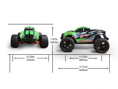 Фото Радиоуправляемый монстр Remo Hobby GT Brushless (зеленый) 4WD 2.4G 1/10 RTR | Инномарт