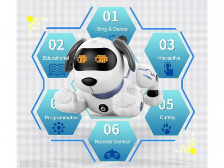 Фото Радиоуправляемая робот-собака LENENG TOYS K16 звук, свет, танцы, сенсор | Инномарт