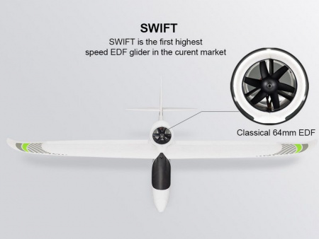 Фото Радиоуправляемый планер Top RC Swift (EDF Power System) 1200мм PNP | Инномарт