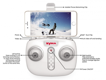 Фото Р/У квадрокоптер Syma X22SW с FPV трансляцией Wi-Fi, 2.4G 6-AXIS RTF | Инномарт