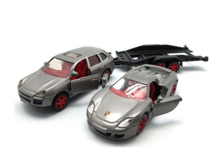 Фото Машина Siku 2544 Porsche с прицепом и спорткаром Porsche GT, 1/55 | Инномарт