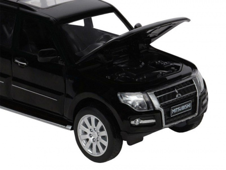 Фото Машина "АВТОПАНОРАМА" Mitsubishi Pajero 4WD Tubro, черный, 1/33, свет, звук, в/к 17,5*13,5*9 см | Инномарт