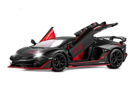 Фото Машина "АВТОПАНОРАМА" Lamborghini SVJ, 1/24, черный, свет, звук, в/к 24,5х12,5х10,5 см | Инномарт