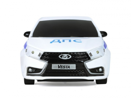 Фото Радиоуправляемая машина AUTODRIVE Lada Vesta полиция, 1/16, белый, 40MHz, в/к 35*16,5*12,5см | Инномарт