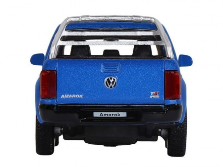 Фото Машина "АВТОПАНОРАМА" Volkswagen Amarok, синий, 1/46, инерция, откр. двери, в/к 17,5*12,5*6,5 см | Инномарт