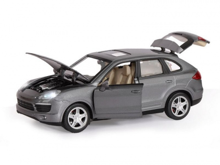 Фото Машина "АВТОПАНОРАМА" Porsche Cayenne S, серый, 1/24, свет, звук, в/к 24,5*12,5*10,5 см | Инномарт