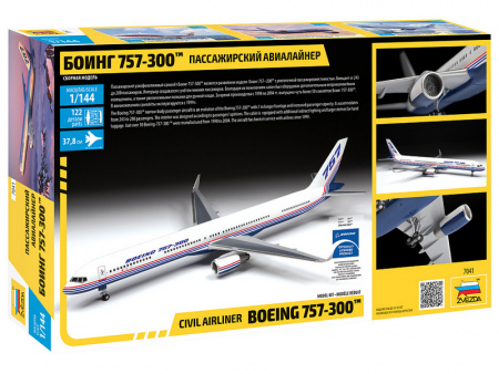 Фото Сборная модель ZVEZDA Пассажирский авиалайнер Боинг 757-300, 1/144 | Инномарт