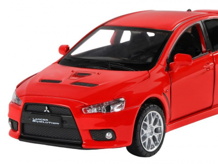 Фото Машина "АВТОПАНОРАМА" Mitsubishi Lancer Evolution, 1/32, красный, свет, звук, в/к 17,5*12,5*6,5 см | Инномарт