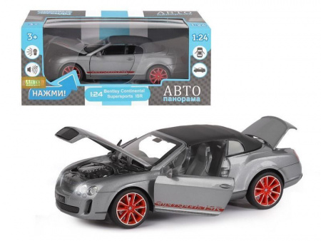 Фото Машина "АВТОПАНОРАМА" Bentley Continental Supersports ISR, серый мет, 1/24, в/к 24,5*12,5*10,5 см | Инномарт