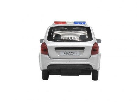 Фото Машина "АВТОПАНОРАМА" LADA GRANTA CROSS "Полиция", серебро, 1/24, свет, звук, в/к 24,5*12,5*10,5 см | Инномарт