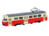 Трамвай "Автопанорама", красный, 1/90, свет, звук, инерция, в/к 22*13,5*5,8 см