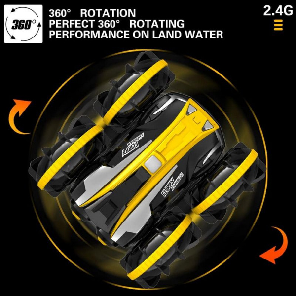 Радиоуправляемый перевертыш-амфибия Volantex RC желтый 4WD 2.4G 1/20 RTR | Инномарт