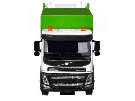 Фото Машина "АВТОПАНОРАМА" Volvo мусоровоз, зеленый, 1/50, свет, звук, в/к 28*14*10 см | Инномарт