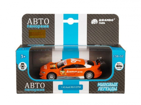 Фото Машина "АВТОПАНОРАМА" Audi RS 5 DTM, оранжевый, 1/43, откр. двери, в/к 17,5*12,5*6,5 см | Инномарт
