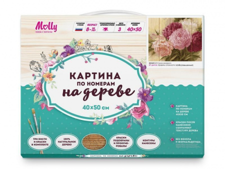 Фото Картина по номерам на дереве 40х50 ОТТЕНКИ РОЗОВОГО (26 цветов) | Инномарт