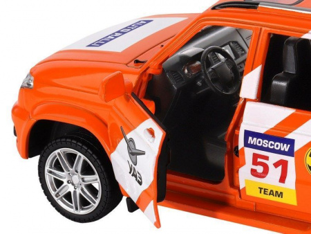 Фото Машина "АВТОПАНОРАМА" УАЗ "PATRIOT" RALLY, 1/26, свет, звук, инерция, в/к 24,5*12,5*10,5 см | Инномарт