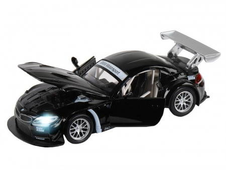 Фото Машина "АВТОПАНОРАМА" BMW Z4 GT, черный, 1/32, свет, звук, инерция, в/к 17,5*13,5*9 см | Инномарт