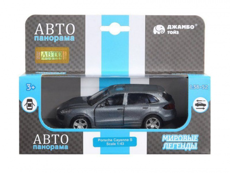 Фото Машина "АВТОПАНОРАМА" Porsche Cayenne S, серый перламутр, 1/43, инерция, в/к 17,5*12,5*6,5 см | Инномарт