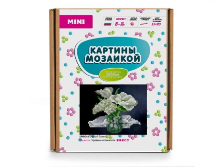 Фото Алмазная мозаика 15х20 Белый букет (16 цветов) | Инномарт