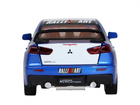 Фото Машина "АВТОПАНОРАМА" Mitsubishi Lancer Evolution, 1/32, синий, свет, звук, в/к 18*9*13,5 см | Инномарт