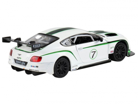 Фото Машина "АВТОПАНОРАМА" Bentley Continental GT3, белый, 1/32, свет, звук, инерция, в/к 17,5*13,5*9 см | Инномарт
