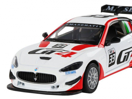 Фото Машина "АВТОПАНОРАМА" Maserati Gran Turismo MC GT4, белый, 1/32, свет, звук, в/к 17,5*13,5*9 см | Инномарт