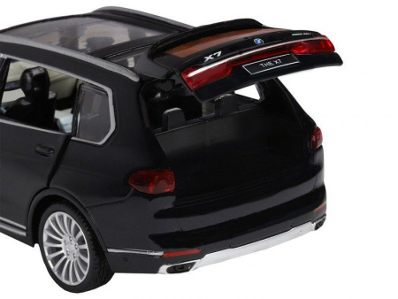 Фото Машина "АВТОПАНОРАМА" BMW X7, черный, 1/32, свет, звук, инерция, в/к 17,5*13,5*9 см | Инномарт