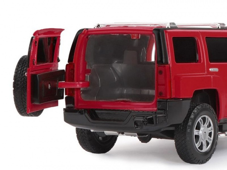 Фото Машина "АВТОПАНОРАМА" Hummer H3, красный, 1/24, свет, звук, в/к 24,5*12,5*10,5 см | Инномарт