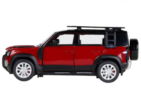 Фото Машина "АВТОПАНОРАМА" Land Rover Defender 110, 1/32, красный, свет, звук, в/к 17,5*13,5*9 см | Инномарт