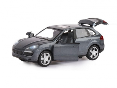 Фото Машина "АВТОПАНОРАМА" Porsche Cayenne S, серый, 1/32, свет, звук, инерция, в/к 17,5*13,5*9 см | Инномарт
