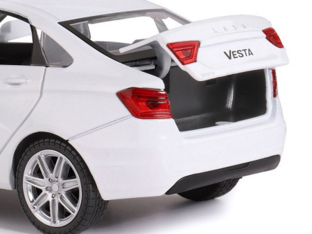 Фото Машина "АВТОПАНОРАМА" LADA VESTA седан, 1/24, белый, свет. звук. эффекты, в/к 24,5*12,5*10,5 см | Инномарт