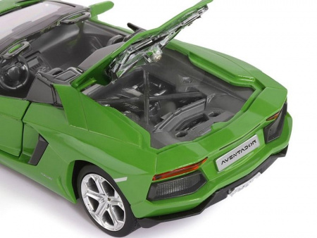 Фото Машина "АВТОПАНОРАМА" Lamborghini Aventador Roadster-OPEN, зеленый, 1/24, в/к 24,5*12,5*10,5 см | Инномарт
