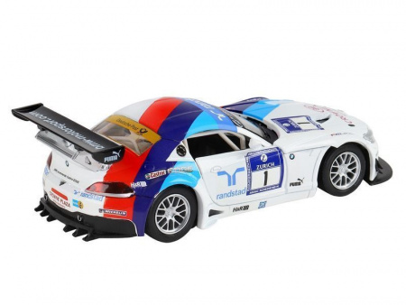 Фото Машина "АВТОПАНОРАМА" BMW Z4 GT3, белый, 1/32, свет, звук, инерция, в/к 17,5*13,5*9 см | Инномарт