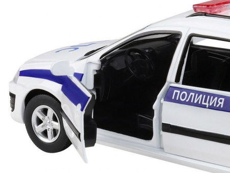 Фото Машина "АВТОПАНОРАМА" LADA LARGUS "Полиция", 1/24, свет, звук, инерция, в/к 24,5*12,5*10,5 см | Инномарт