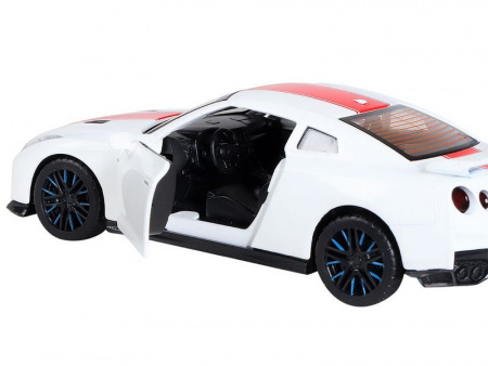 Фото Машина "АВТОПАНОРАМА" Nissan GT-R (R35), 1/32, белый, свет, звук, в/к 18*9*13,5 см | Инномарт