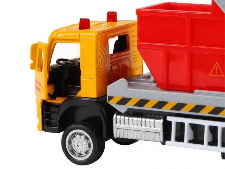 Фото Машина "АВТОПАНОРАМА" VOLVO FM "Мусоровоз", желтый-красный, 1/72, инерция, в/к 17,5*13*6,5 см | Инномарт