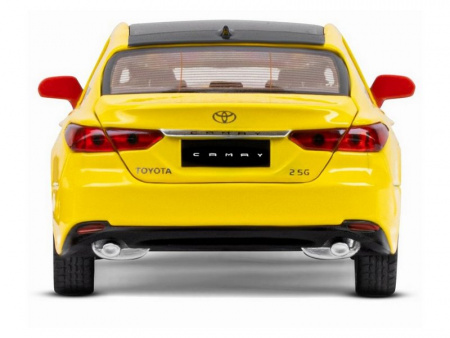 Фото Машина "АВТОПАНОРАМА" Яндекс Go Toyota Camry, 1/34, желтый, инерция, свет, Алиса, в/к 17,5*13,5*9см | Инномарт