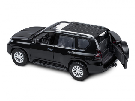 Фото Машина "АВТОПАНОРАМА" Land Cruiser Prado, 1/24, черный, свет, звук, в/к 24,5х12,5х10,5 см | Инномарт
