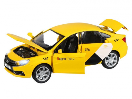 Фото Машина "АВТОПАНОРАМА" Яндекс.Такси LADA VESTA, желтый, 1/24, в/к 24,5*12,5*10,5 см | Инномарт