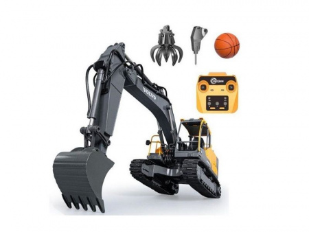 Фото Радиоуправляемый экскаватор Double Eagle Volvo EC160E 1/16, 2.4G, металл, 3 в 1 RTR | Инномарт