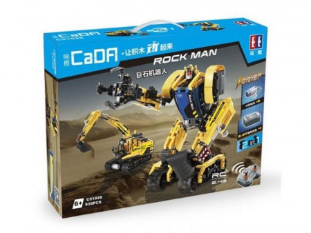 Фото Радиоуправляемый конструктор CaDA 2 в 1 экскаватор ROCK MAN (930 деталей) | Инномарт