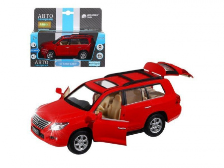 Фото Машина "АВТОПАНОРАМА" Lexus LX570, красный, 1/32, свет, звук, инерция, в/к 17,5*13,5*9 см | Инномарт