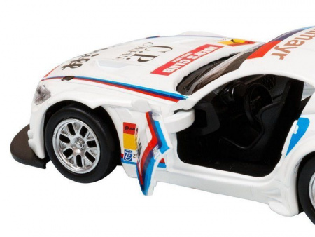 Фото Машина "АВТОПАНОРАМА" BMW Z4 GT3, 1/38, белый, инерция, откр. двери, в/к 17,5*12,5*6,5 см | Инномарт