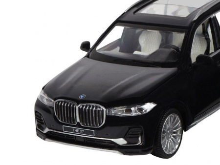 Фото Машина "АВТОПАНОРАМА" BMW X7, черный, 1/32, свет, звук, инерция, в/к 17,5*13,5*9 см | Инномарт