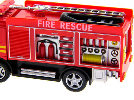 Фото Машина Kinsmart Пожарная машина Rescue Fire Engine инерция (1/12шт.) б/к | Инномарт