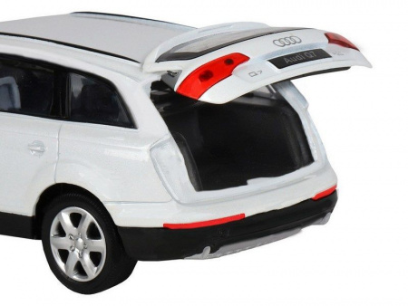 Фото Машина "АВТОПАНОРАМА" Audi Q7, белый, 1/32, свет, звук, инерция, в/к 17,5*13,5*9 см | Инномарт