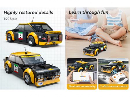 Фото Радиоуправляемый конструктор CaDA спортивная машинка Fiat Abarth 131 1/24 (216 деталей) | Инномарт